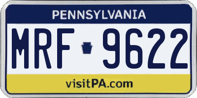 PA license plate MRF9622