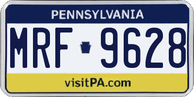 PA license plate MRF9628