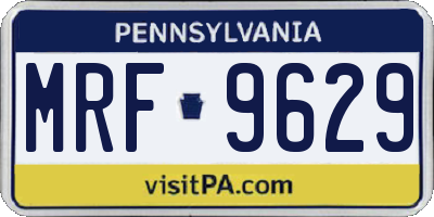 PA license plate MRF9629