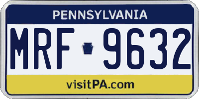 PA license plate MRF9632