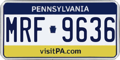 PA license plate MRF9636