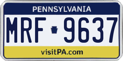 PA license plate MRF9637