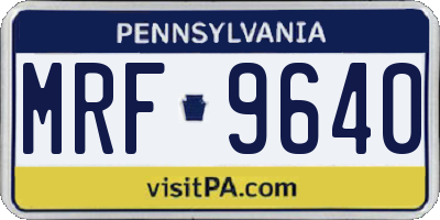 PA license plate MRF9640