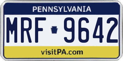 PA license plate MRF9642