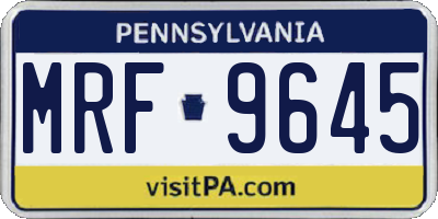 PA license plate MRF9645