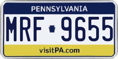PA license plate MRF9655
