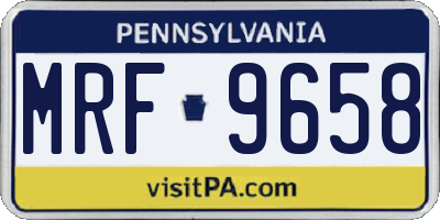 PA license plate MRF9658