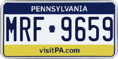 PA license plate MRF9659