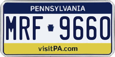 PA license plate MRF9660