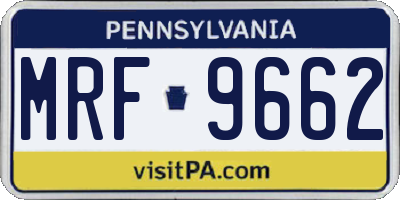 PA license plate MRF9662