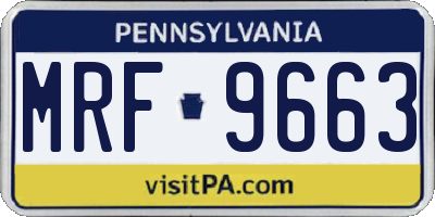 PA license plate MRF9663