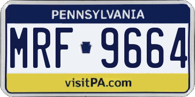 PA license plate MRF9664