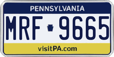 PA license plate MRF9665