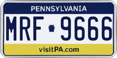 PA license plate MRF9666