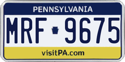 PA license plate MRF9675