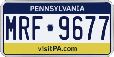 PA license plate MRF9677