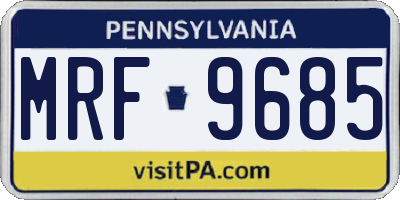 PA license plate MRF9685