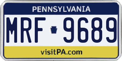 PA license plate MRF9689