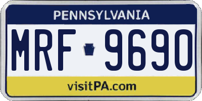 PA license plate MRF9690