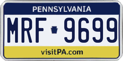 PA license plate MRF9699