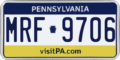 PA license plate MRF9706