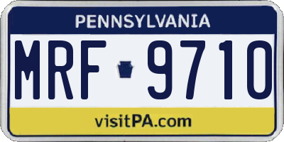 PA license plate MRF9710