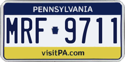 PA license plate MRF9711