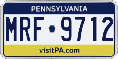 PA license plate MRF9712