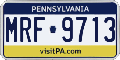 PA license plate MRF9713
