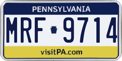 PA license plate MRF9714