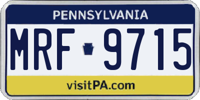 PA license plate MRF9715