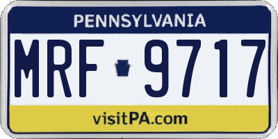PA license plate MRF9717