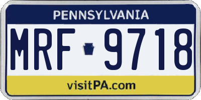 PA license plate MRF9718