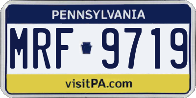 PA license plate MRF9719