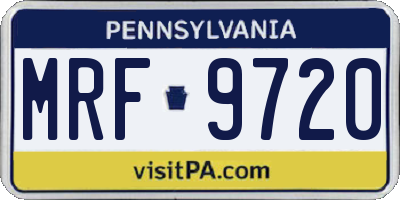 PA license plate MRF9720