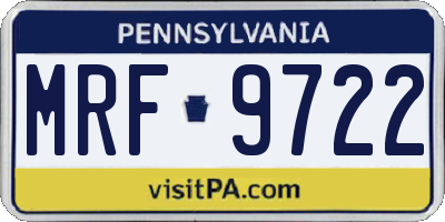 PA license plate MRF9722