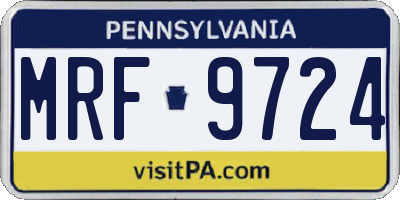 PA license plate MRF9724