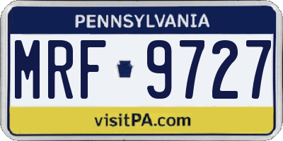 PA license plate MRF9727