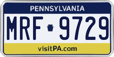 PA license plate MRF9729