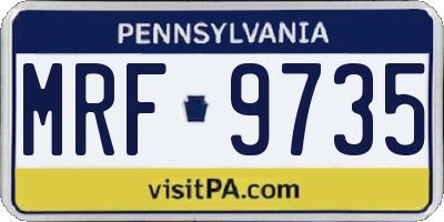 PA license plate MRF9735