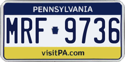 PA license plate MRF9736