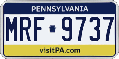 PA license plate MRF9737