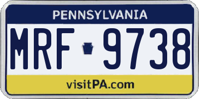 PA license plate MRF9738