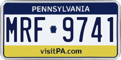 PA license plate MRF9741