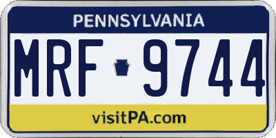 PA license plate MRF9744