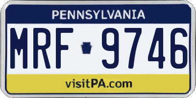 PA license plate MRF9746