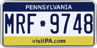 PA license plate MRF9748