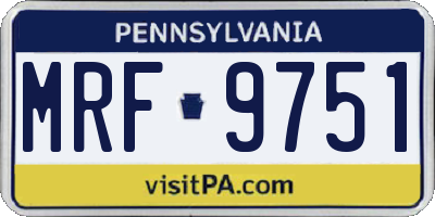 PA license plate MRF9751