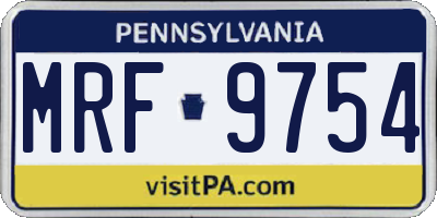 PA license plate MRF9754