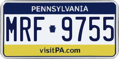 PA license plate MRF9755